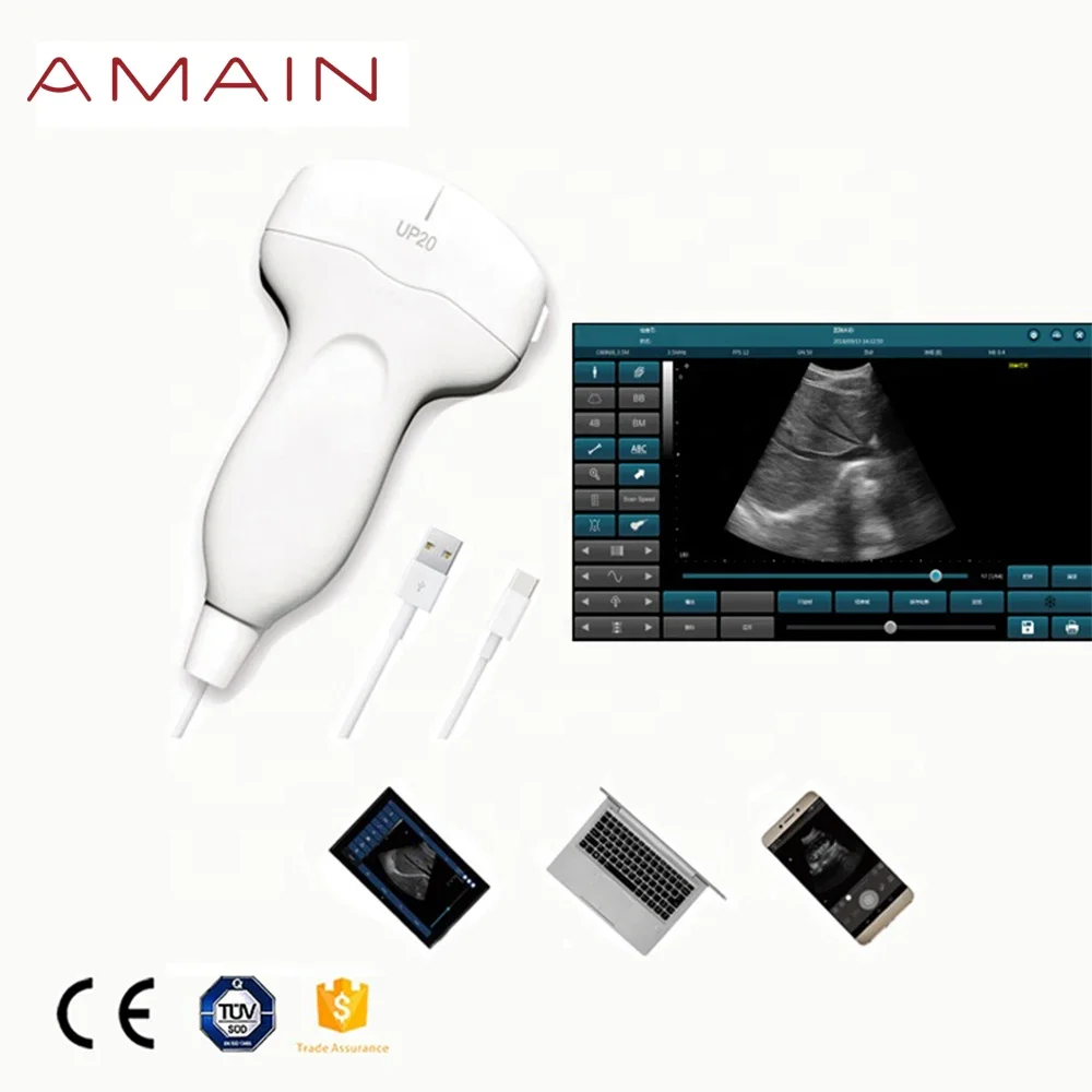 

Amain Magiq 2 Convex Basic Handheld Medical Portable Fetal Ultrasound Machine Pulsenmore Baby Electric Plastic CE 2 Years