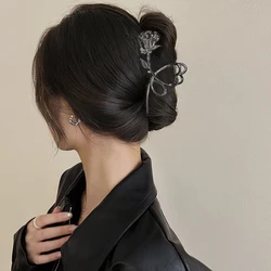 2023 koreanische Mode y2k Rose Vintage Haar Krallen Clips Frauen Metall Blumen exquisite elegante Mädchen Haarschmuck für Frau