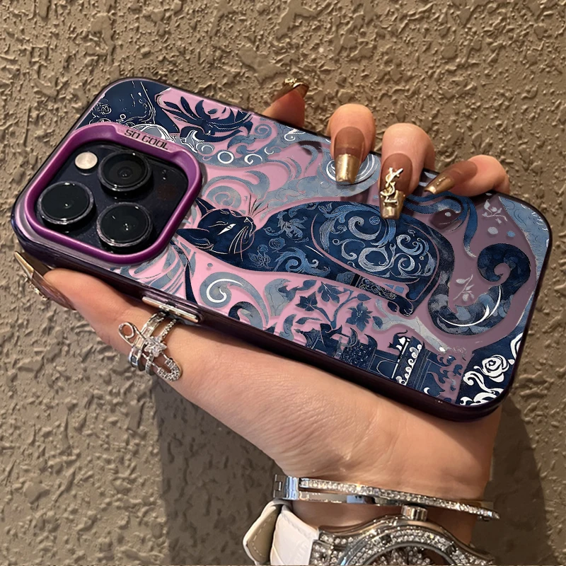 Чехол для телефона с синим тотемным принтом кота для Xiaomi Mi 14T 13T 12T Pro для Xiaomi 14 13 12 11 Ultra Lite 5G NE 10 12X 12S 11i 11X Pro