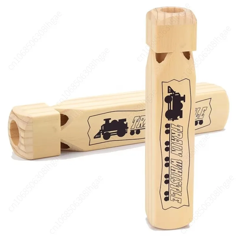 Steam Train Wooden Whistle 7.4-inch Handcrafted Wooden Train Whistle Educational Party Gift Cheerleading Souvenirs Whistle