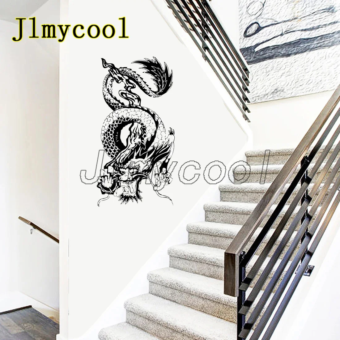 

Three Ratels Classic Black Dragon Room Wall Self-adhesive Waterproof Car Sticker Computer Decal Furniture Concealer Decal