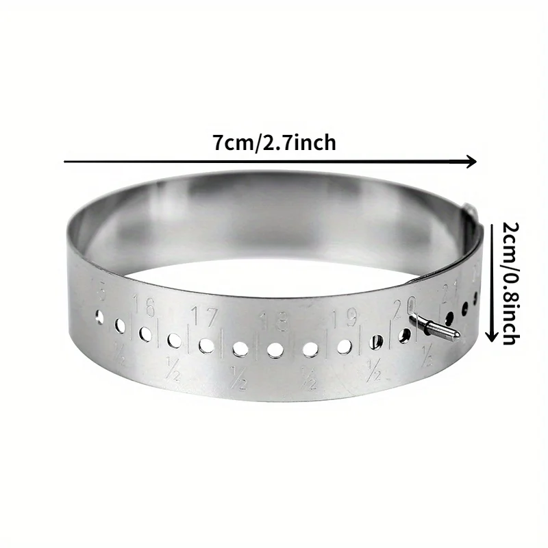 1PC Stalness Steel Bangle Sizer Gauge Measure Bracelet Measuring Equipment for Diy Jewelry Tools Making Accessories 15-25cm