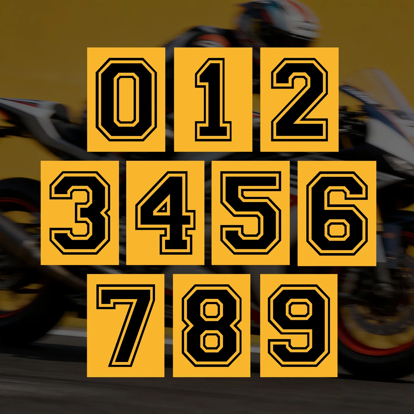 

2PCS Reflective Motorcycle Racing Arabic Numbers 0123456789 Stickers DIY Moto Scooter Car Body Helmet Vinyl Accessories Decals