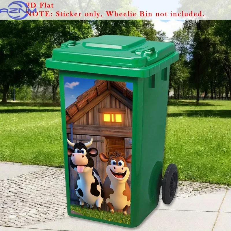 Home Waste Container Decor Sticker 2D Printed Decal for Trash Can Surface