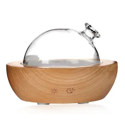 Humidificateur diffuseur d'arôme en bois, vaporisateur Bluetooth, silencieux, grande capacité, 7 veilleuses, machine d'aromathérapie, air frais, 160ml