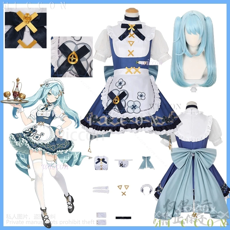 原神アニメゲーム Faruzan Jirai Kei 女の子コスプレアニメメイドドレスウィッグ衣装フルセット衣装ロールプレイ女性カスト