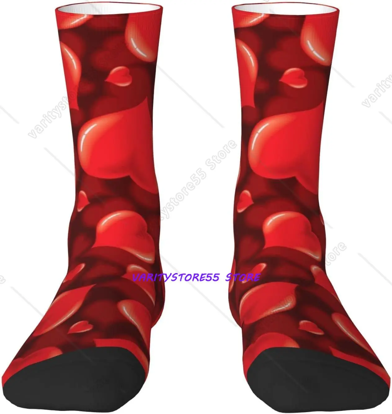 

Valentine's Day Crew Socks Heart Casual Cute Dress Gifts Sport Athletic Novelty