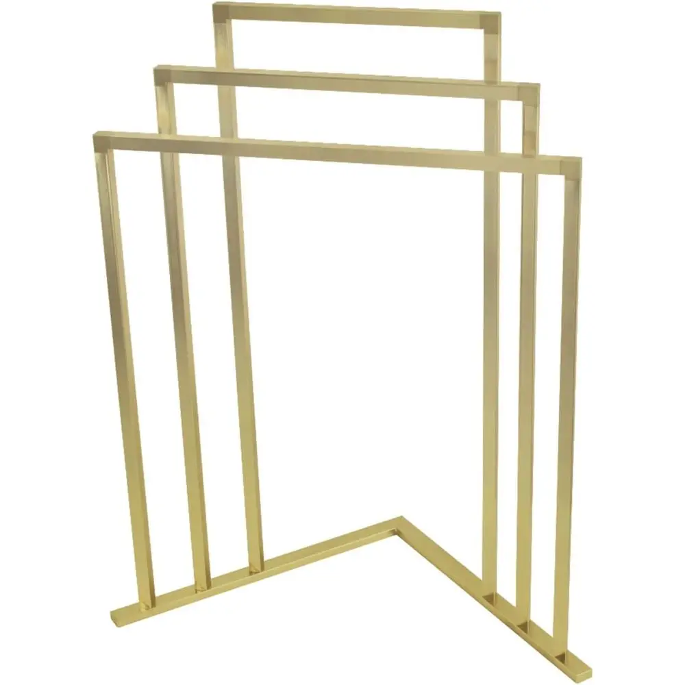 

L-Shaped 3-Tier Corner Towel Rack, Brushed Brass Finish
