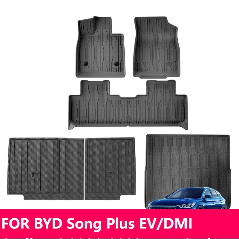 

Для BYD Song Plus EV/DMI Sealion 6 2021-2023 для BYD Seal U TPE 3D напольные коврики и коврик в багажник черный