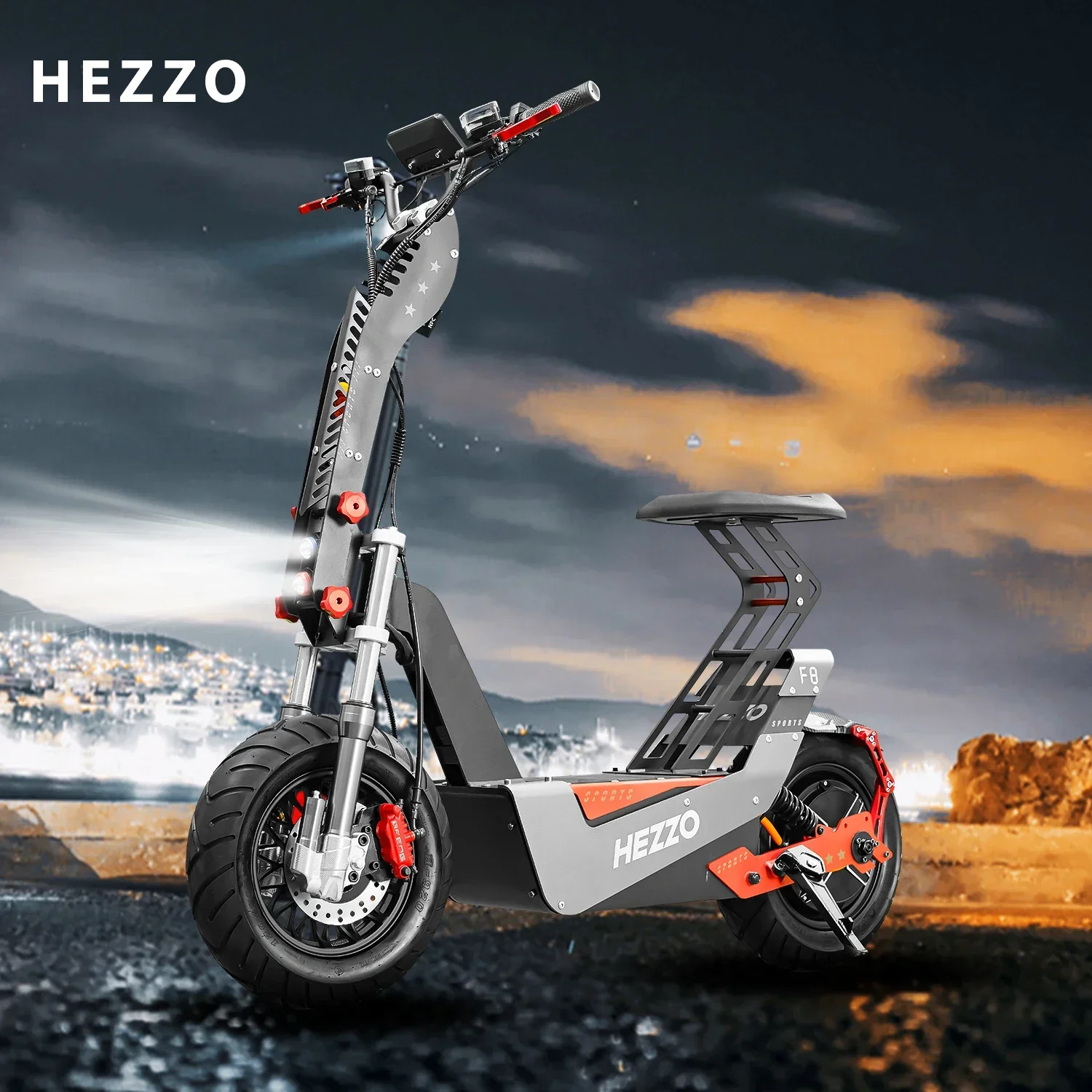 72v 8000W Foldable Electric Scooter for Adults Teens Lithium battery  50ah Long Range E-scooter HYDRAULIC OIL BRAKES With Seat