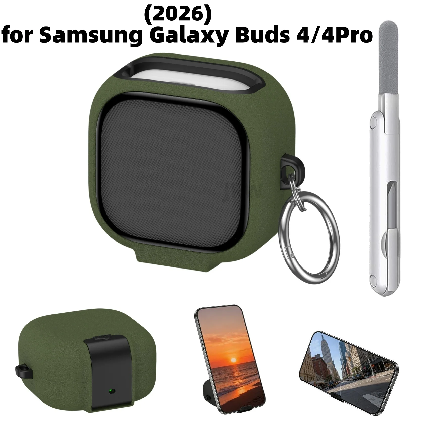 Headphone Accessories For Samsung Galaxy Buds 4 / Buds 4Pro Bracket Case with Lock Case Shell with Cleaner Kit For Galaxy Buds 4
