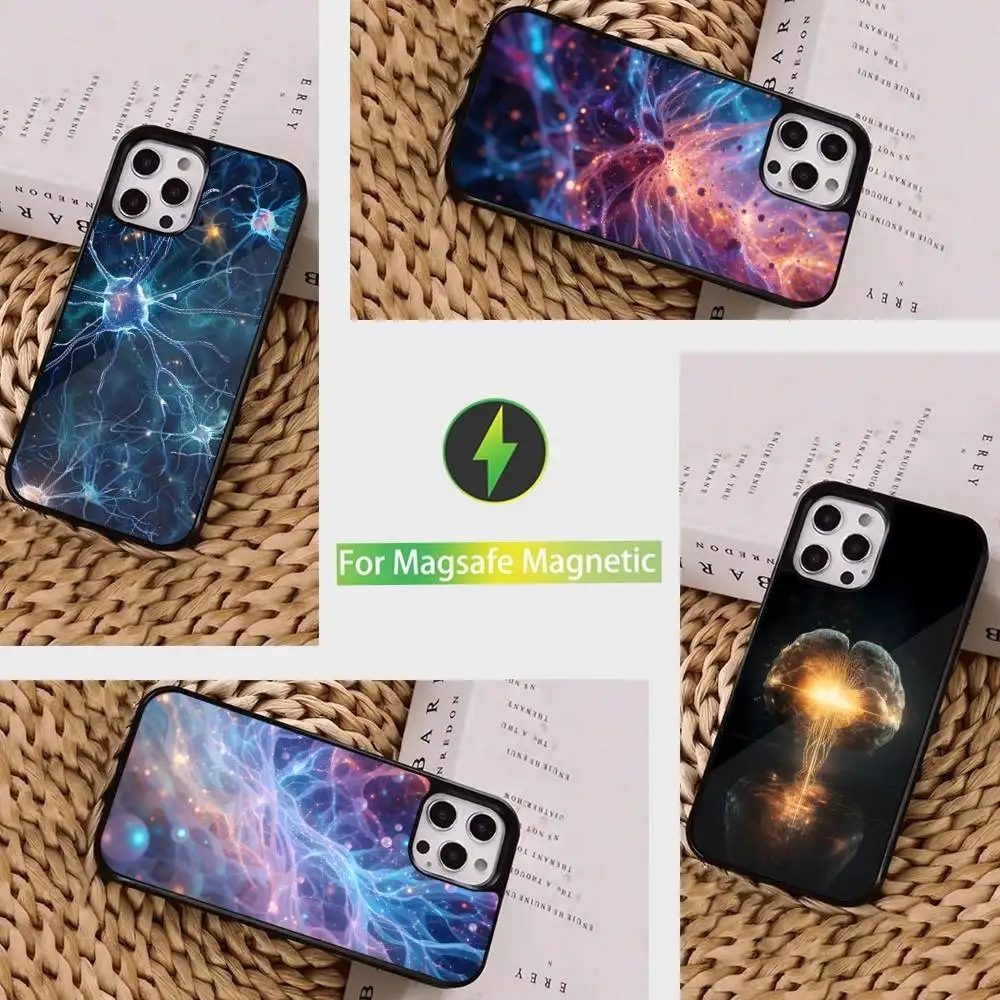 

Phantasy Brain Art Painting Case For iPhone 16,15,14,17,13,12,11,Pro,Max,Plus,Mini, Magsafe,Magnetic Wireless Charging Case