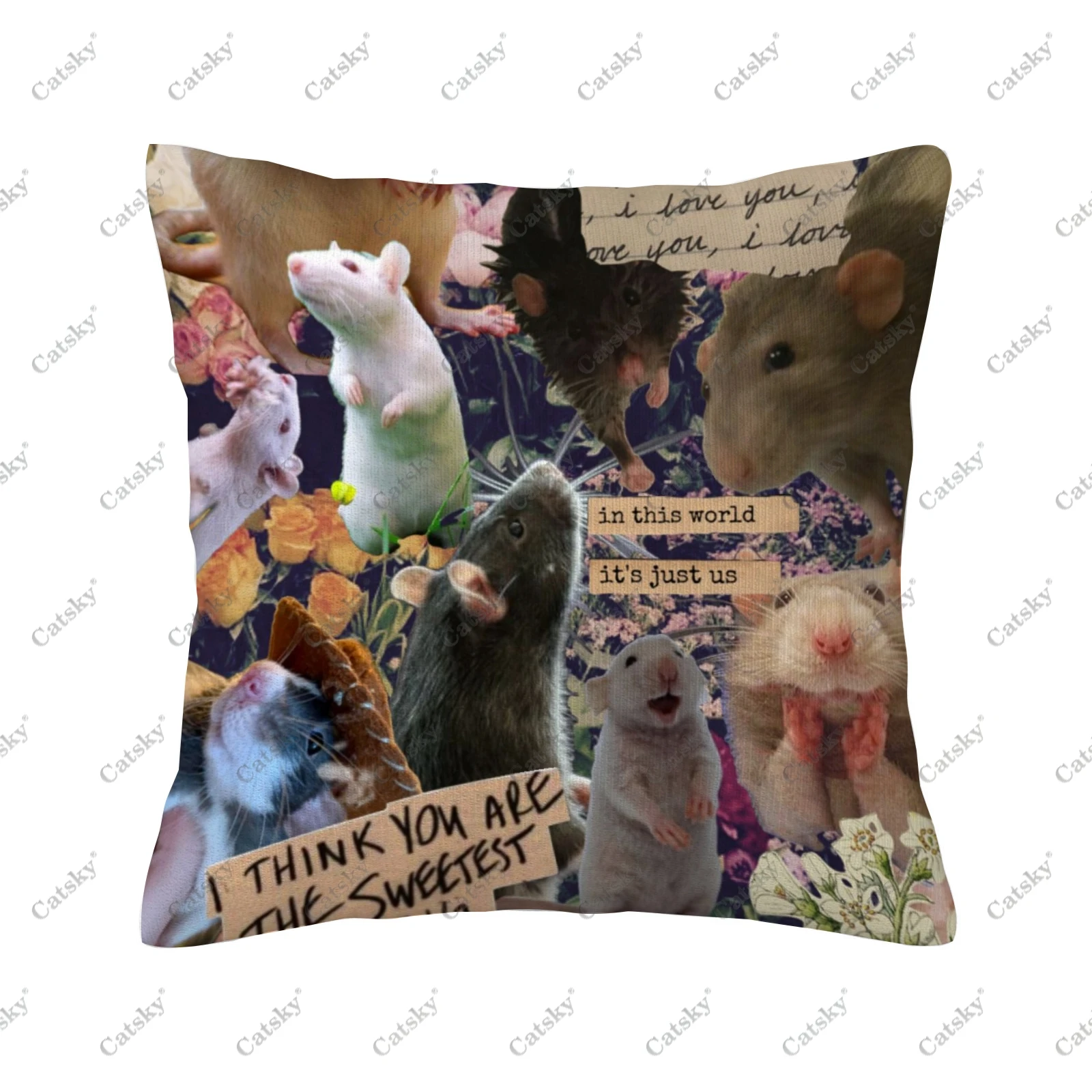 animals cute dogs funny cats Pillow cover decoration sofa home gift holiday double-sided short plush cushion covers back pillows