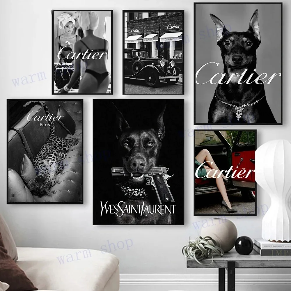 Póster de arte de pared de estrellas y perros para mujer, Impresión de Arte de moda, citas, pintura en lienzo, imágenes modernas, decoración de sala de estar, moda Sexy