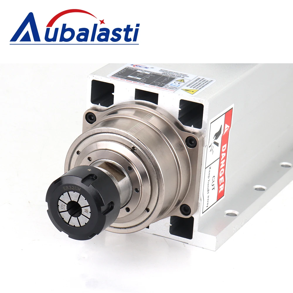 Aubalasti 6KW CNC Air Cooled Spindle Motor Kits 220V 380V 12.6A ER32 18000RPM 7.5kw Inverter For CNC Milling Router Machine