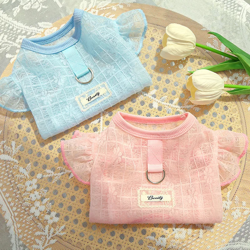 Dog Clothes Thin Soft Silky Elastic Pet Dog Clothes Cat Clothes Supplies Mesh Flying Sleeves