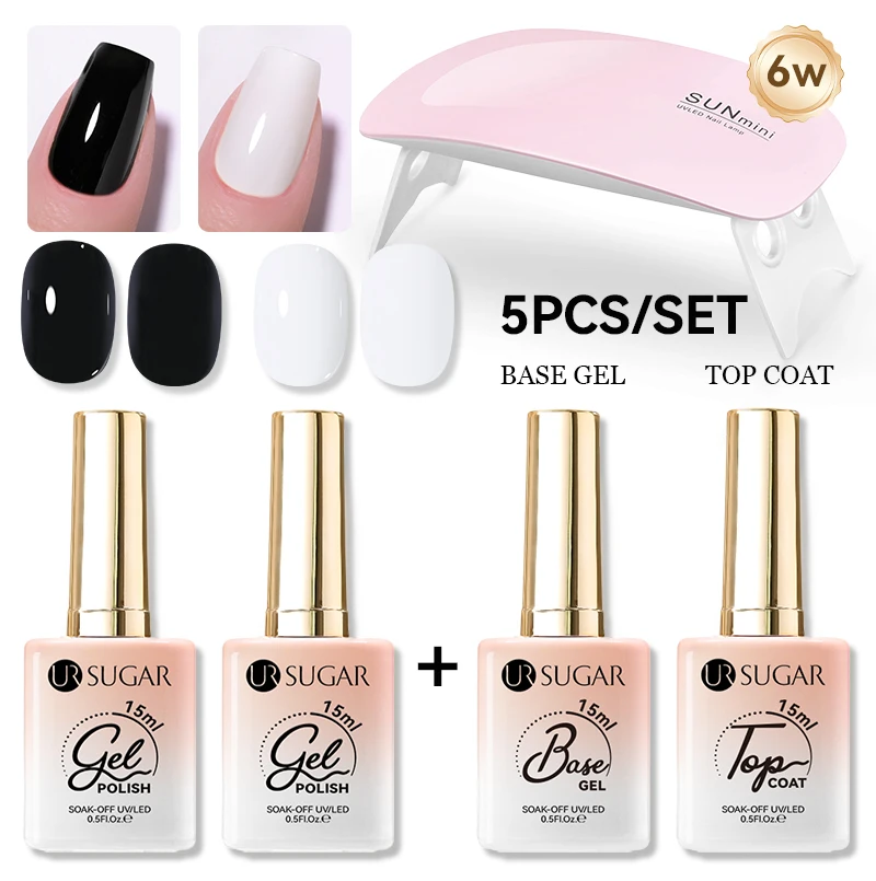 

Маникюрный набор UR SUGAR с лампой для сушки ногтей, УФ-гель-лак для ногтей, полуперманентный лак, основание геля и верхнее покрытие, набор для дизайна ногтей