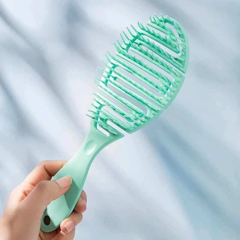 Xiaomi เปียกแปรง Pro Flex แห้งโค้งนวดหวีรูปร่างปุยซี่โครง Curling Comb สามารถใช้กับเปียกสำหรับ Easy Detangling