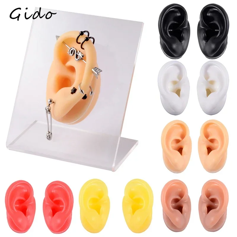 Silicone Ear Model Professional Practice Piercing Tools Earring Ear Stud Display Tools Can Be Reused Body Jewelry