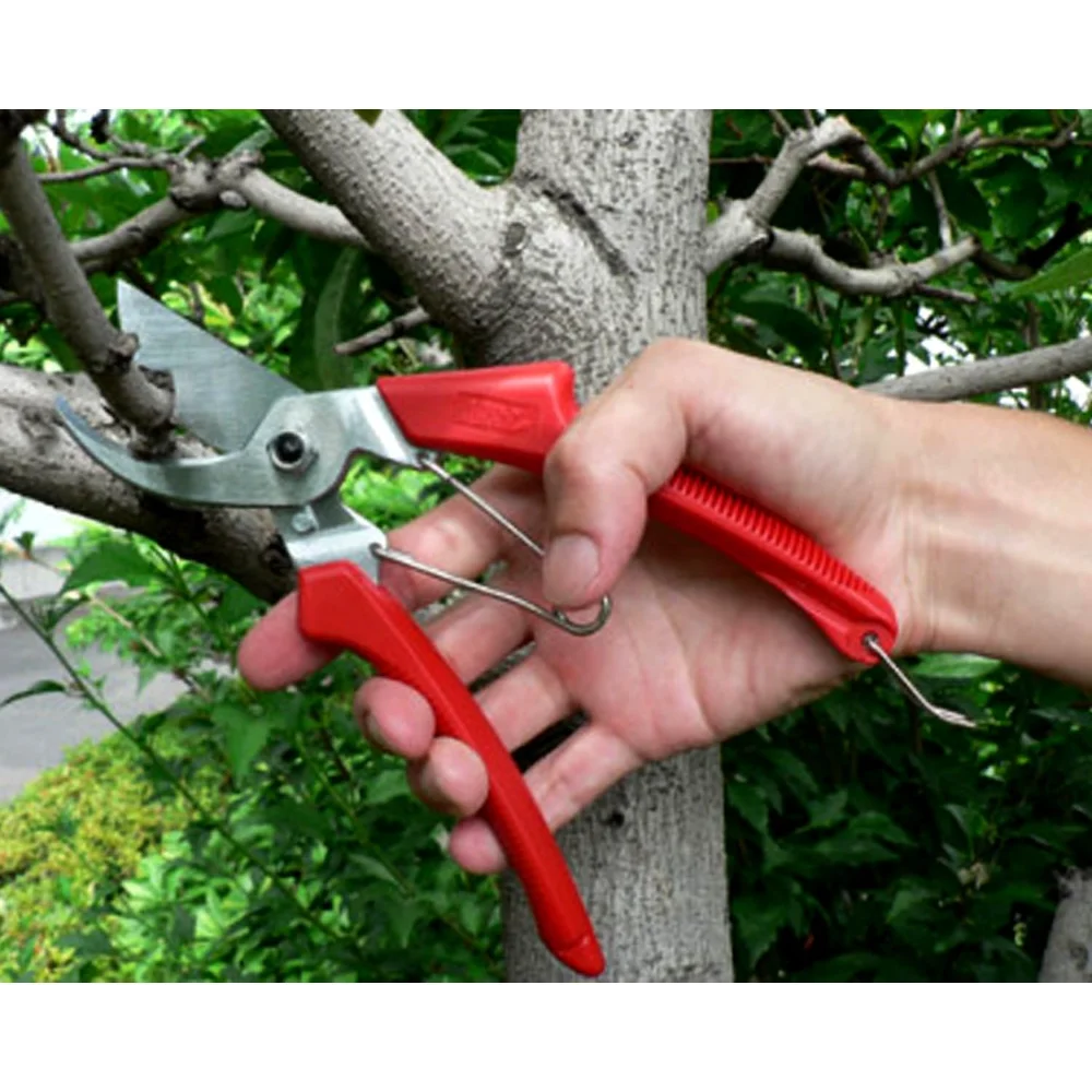 ARS 120DX 8-Inch Precision Pocket Secateur Heavy Duty Pruner Red