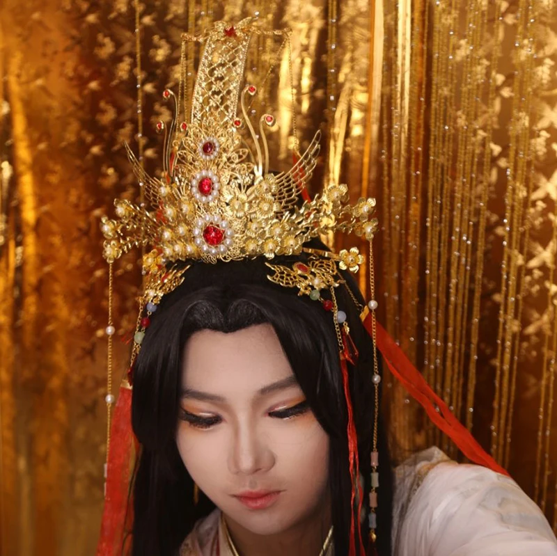 Heavenly Officials Bless Crown Prince Joy God Yue Shen\'s Hair Crown Xie Lian Hair Crown Prop Handmade Cosplay Accessories