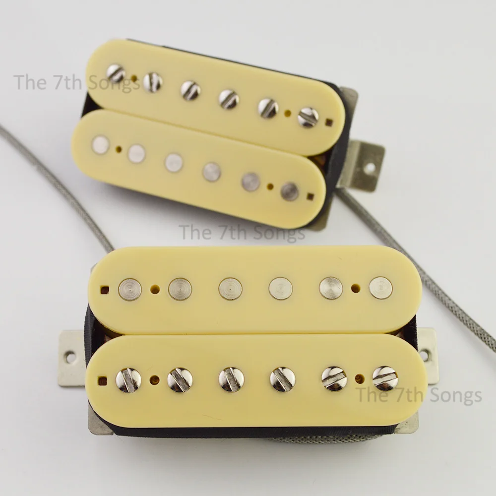 PAF IV ألنيكو 4 50 مللي متر تباعد هامبوكر LP الغيتار الكهربائي لاقط عادي المينا سلك طويل الساق 2-موصل سلك أسود كريم زيبرا