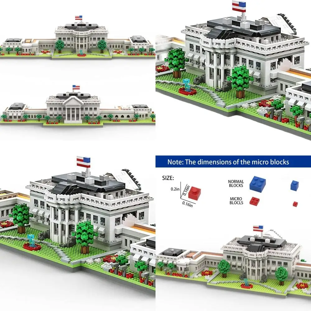 

3000-Piece White House Miniature Building Set - Architectural Toy Gift for Kids & Adults