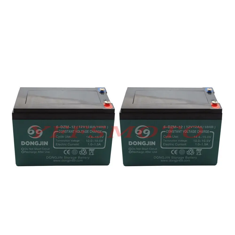 

2 Pack 12V 12Ah 6-DZM-12 Battery for Go Kart Buggy Tricycles Quad ATV