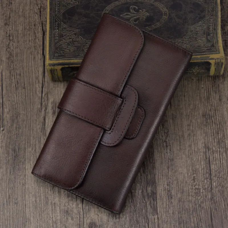 

Genuine Leather Women wallets Clutch Bag Large Purse Card Holder Long Wallet First Layer Cowhide Zipper 2025 New Fashion Vintage