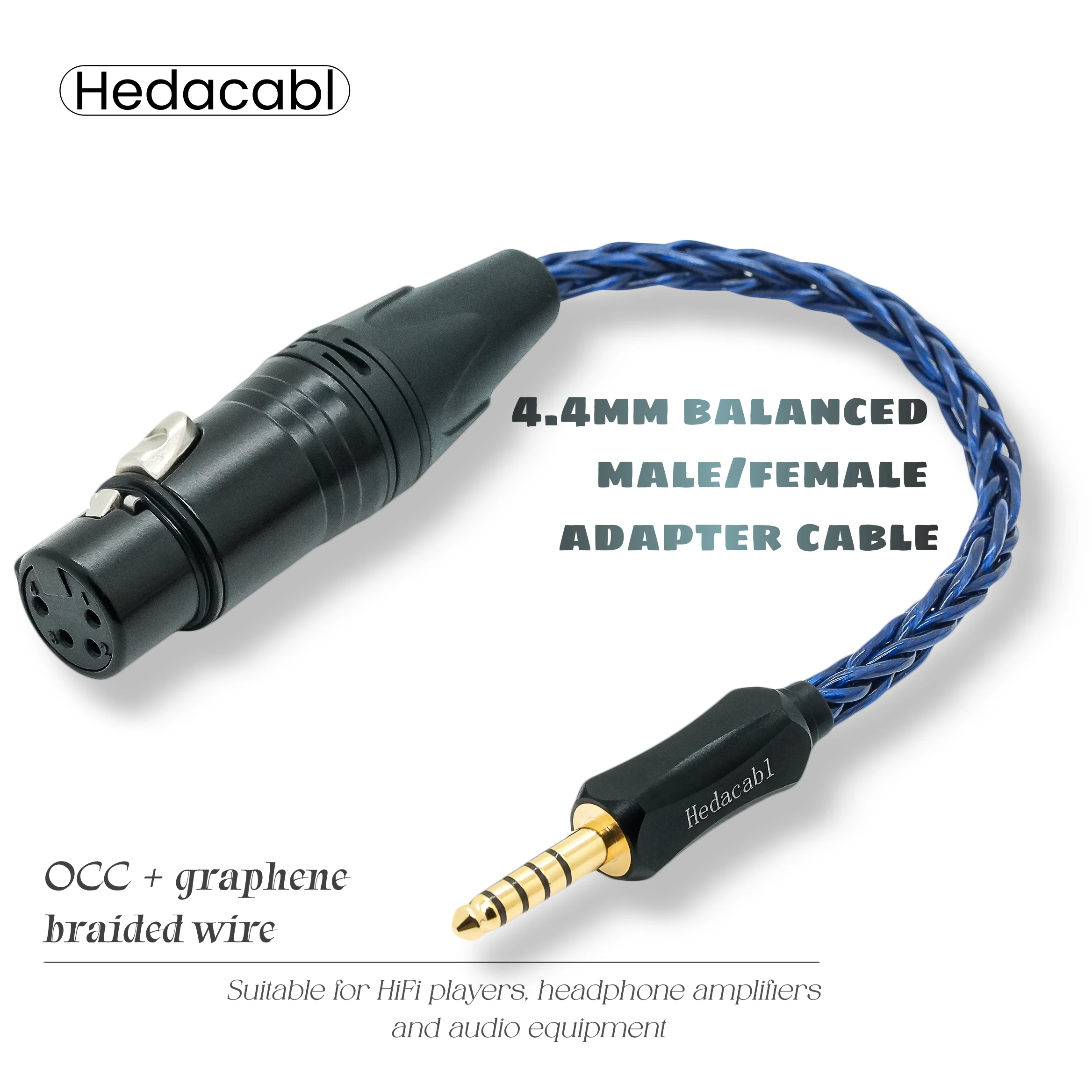 

Hedacabl 4.4mm Balanced Male to 4-Pin XLR Female Adapter Cable, Compatible with Players, Decoders and Headphone amplifiers