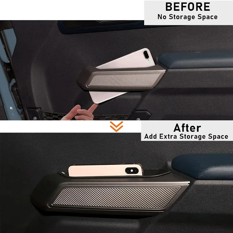 Door Handle Storage Box Container for Ford Bronco 2021 2022 2023 2024 4 Door Car Interior Accessories