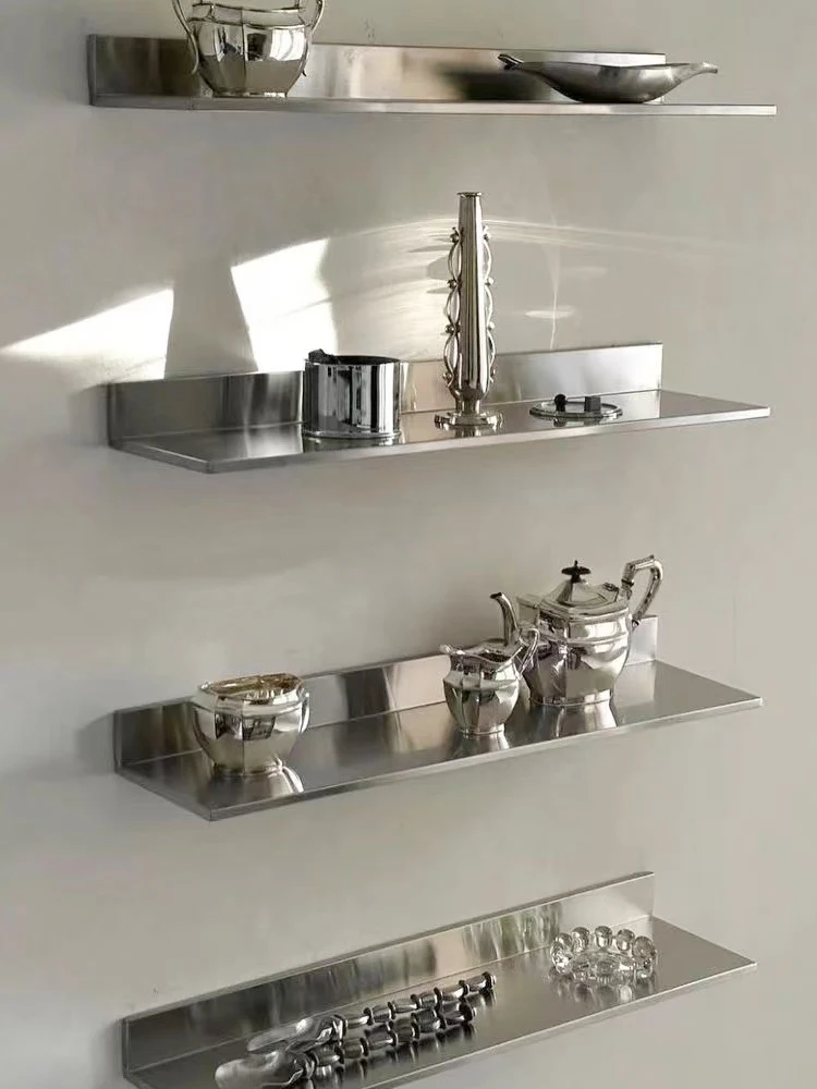 

Stainless steel laminate display rack wall hanging simple bag shoe and hat display rack wall creative shelf storage