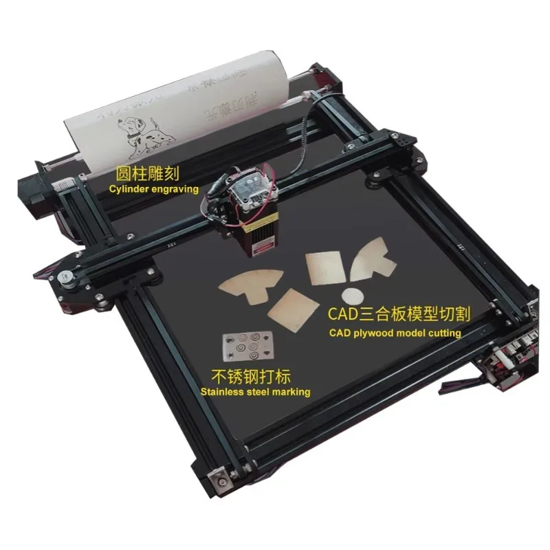 Brand New MINI 210*290mm 450nm Engraving Las er Machine Rotary DIY Cutting For Metal Wood