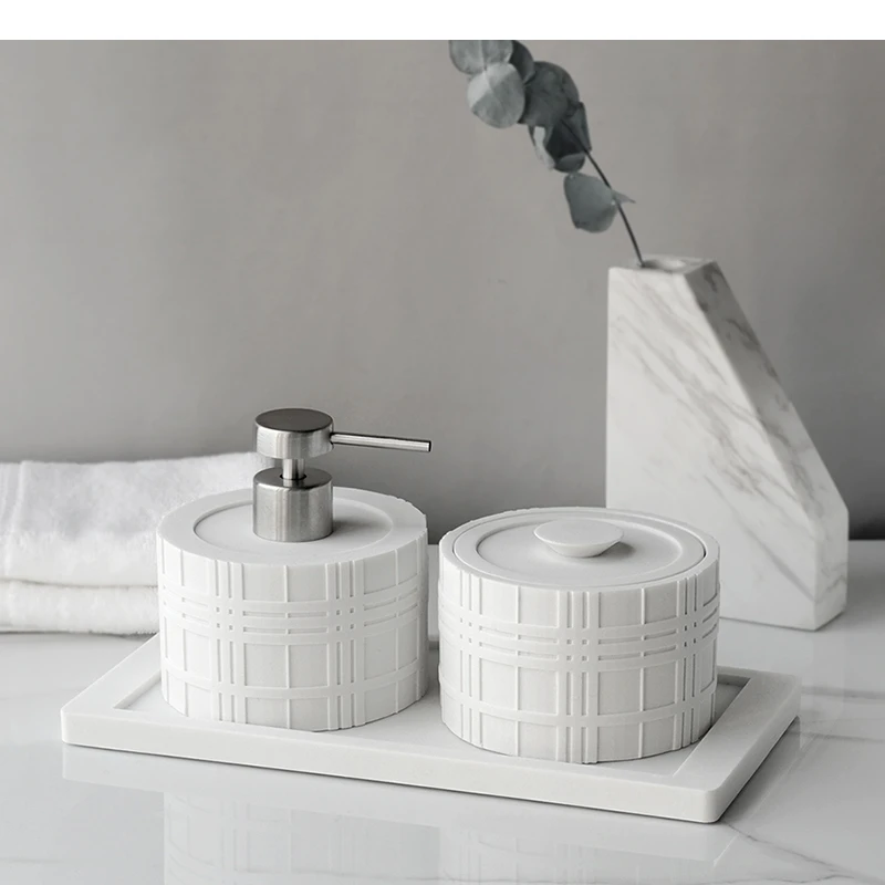 

Simplicity Sandstone Lotion Bottle Bathroom Soap Dispenser Storage Box Tray Ashtray Household Accessories