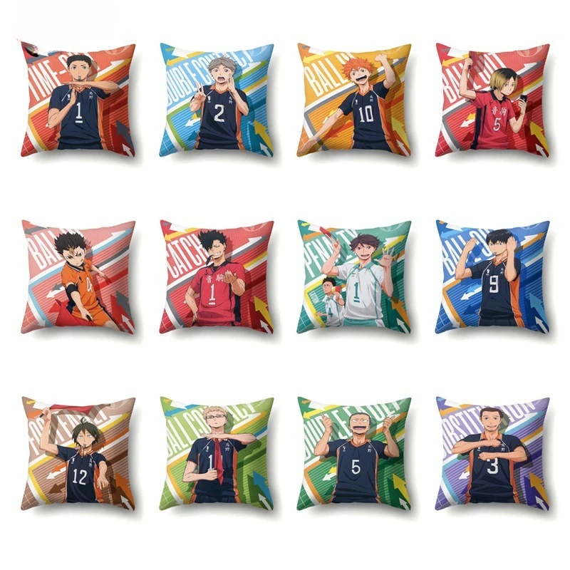 

Anime Haikyuu!! Hinata Shouyou Kozume Kenma Double-Sided Printing Pillowcase Volleyball Junior Cartoon Pillow Cushion Cover