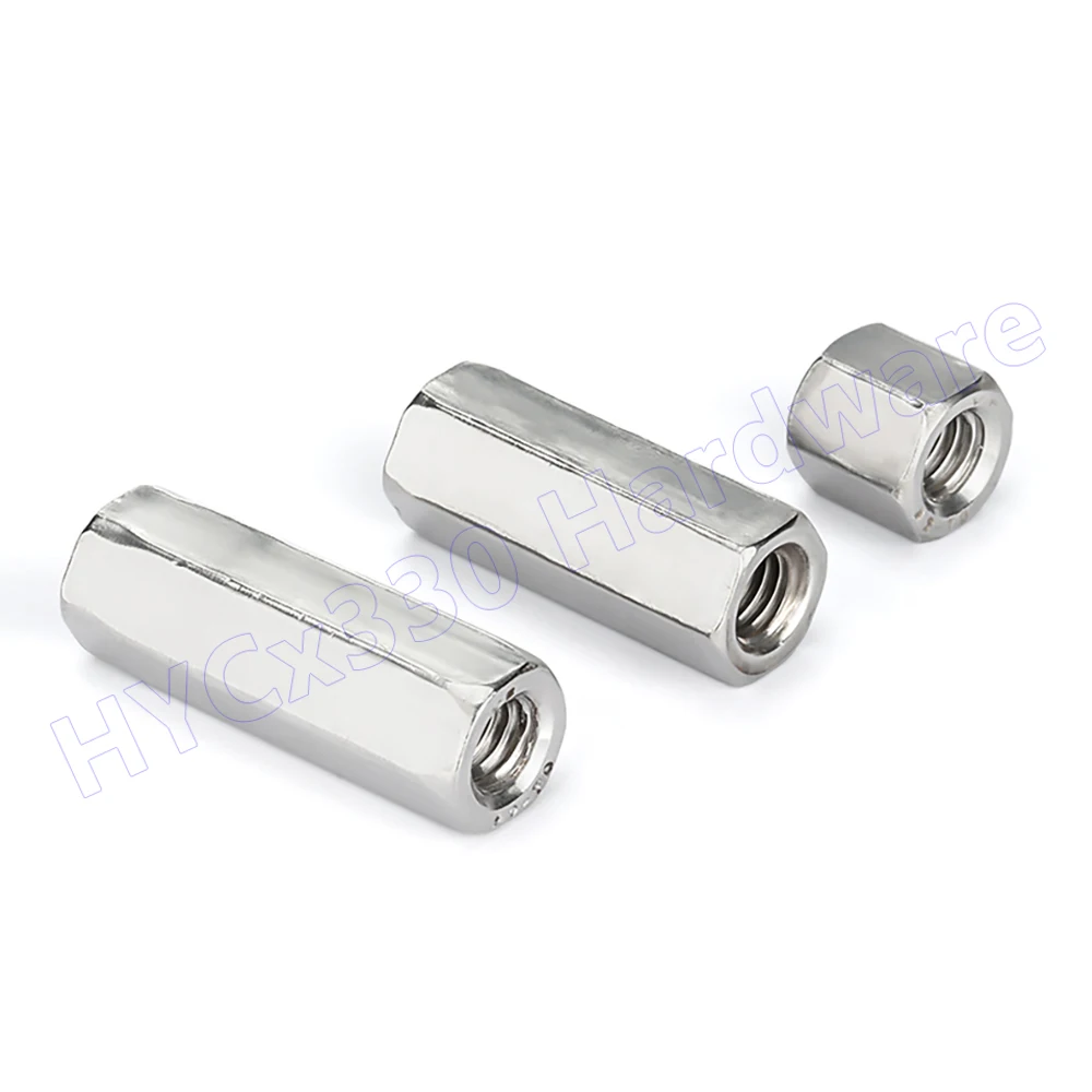 Hex Coupling Nut M3 to M22 304 Stainless Rod Extension Coupling Nuts Female Thread Connection Connector Joint Sleeve Screw Nut