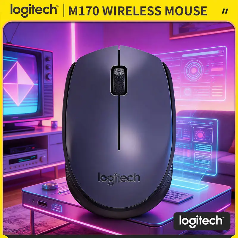 

Stylish Logitech M170 Wireless Mouse 2.4GHz Connection 1000DPI 12-Month Battery for PC Mac Laptop Desktop