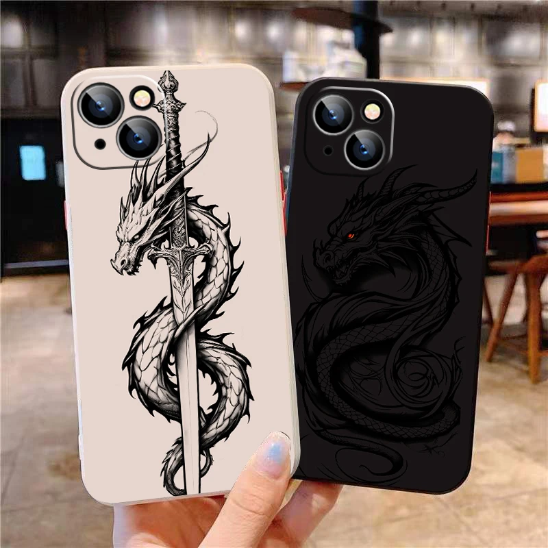 Chinese Divine Dragon For iPhone 15 14 7 8 Plus 13 12 11 Pro XS XR XS Max 13 12 Mini Phone Case Carcasa Coque Funda