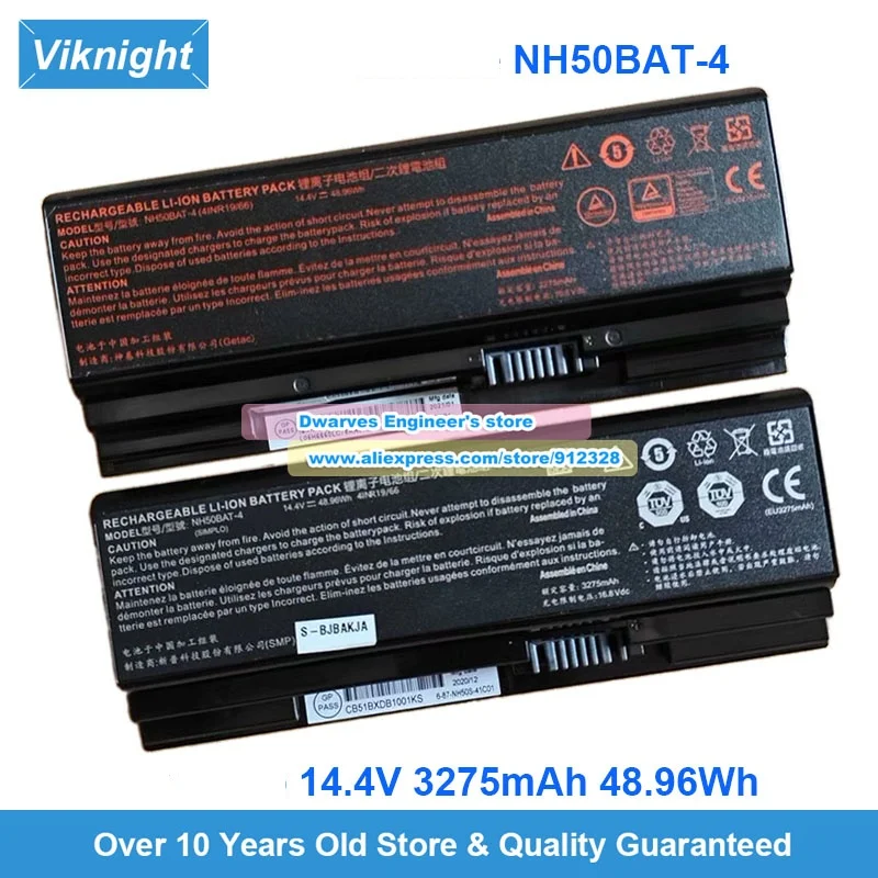 NH50BAT-4 Battery 14.4V 48.96Wh 14.6V 41Wh for Clevo NH58RCQ NH70RDQ NH50ED T3 Z7M-CT System76 Gazelle 16 GAZE14 NP7876 Z8-CT7N