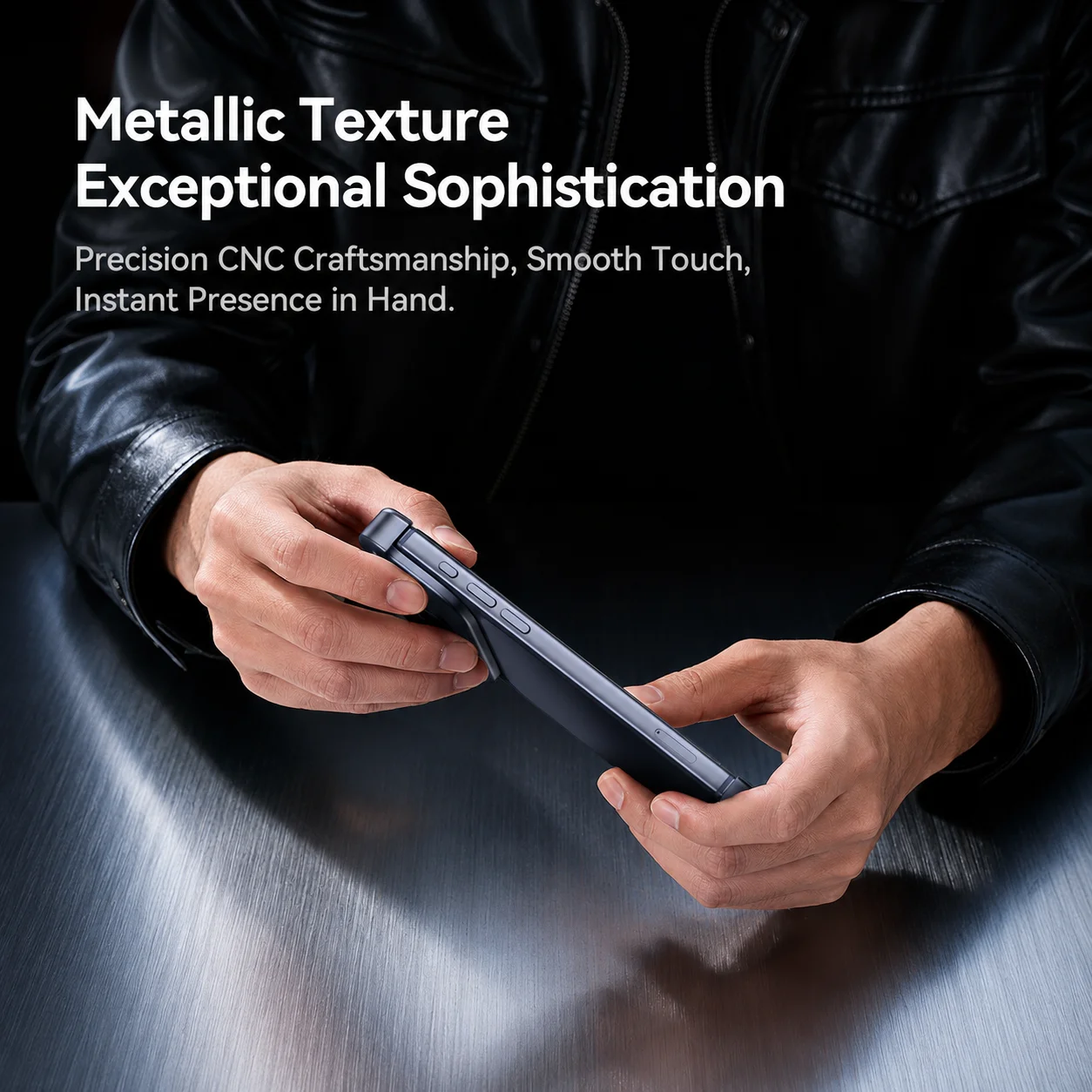 Für iPhone 18 17 Pro Max Air Echtes Aluminium SEBS-Gummi Metall-Bumper Doppelschicht-ARC-Hülle Einzigartiges Design Hochfeste Abdeckung – Detail 3