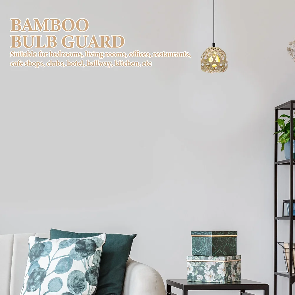 Wicker Light Shade Bamboo Lampshade Ceiling Decorate Replacement Fan Covers Woven Basket