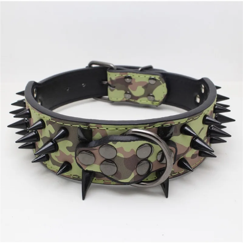 Dog Cat Collar Spiked Studded Pet Necklace for Small Medium Dogs Bulldog Adjustable Anti-Bite Collar Pet Supplies Accessories