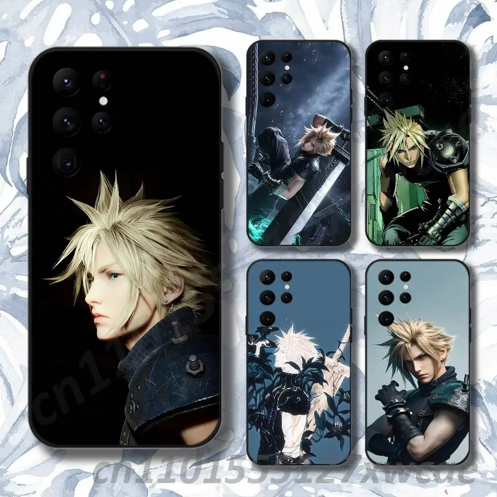 F-Final F-Fantasy VII Cloud Phone Case For Samsung S10,S21,FE,S21 ,S26,S25,S24,S23,Ultra,S9,S22,Plus Black Shockproof TPU