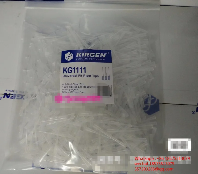 KIRGEN KG1111 KG1011 Universal Fit Pipette Tips 0.5-10ul Clear Tips