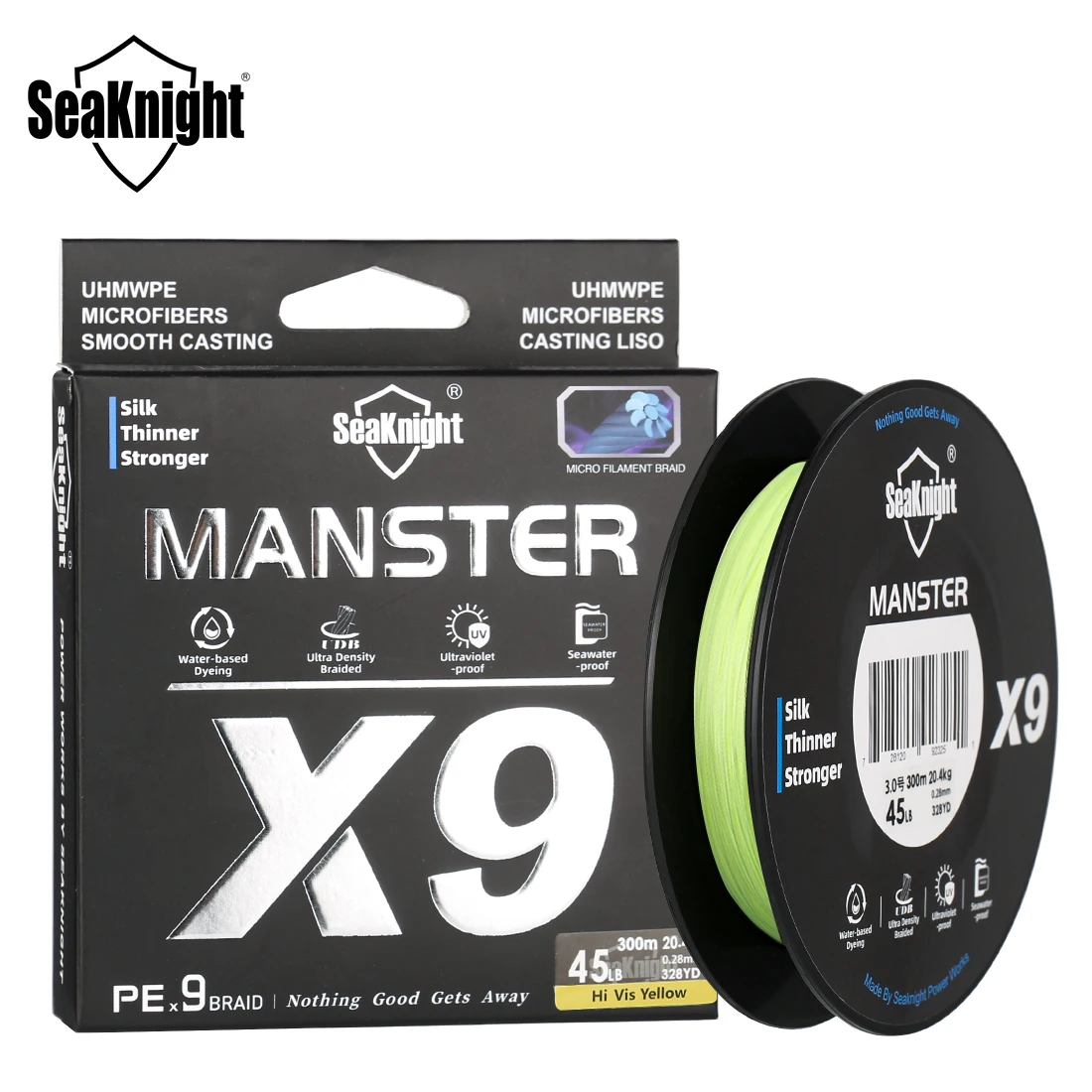 SeaKnight Brand X9 Fishing Lines 9 Strands Ultraviolet-proof coating PE line for Saltwater Fishing 500M 300M 17-80lb