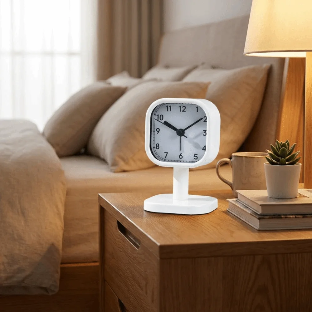 Metal Casing Desktop Stand Clock Drop-proof Stable Base Mechanical Timer Clock Vintage Wear-resistant Alarm Clock Study Room