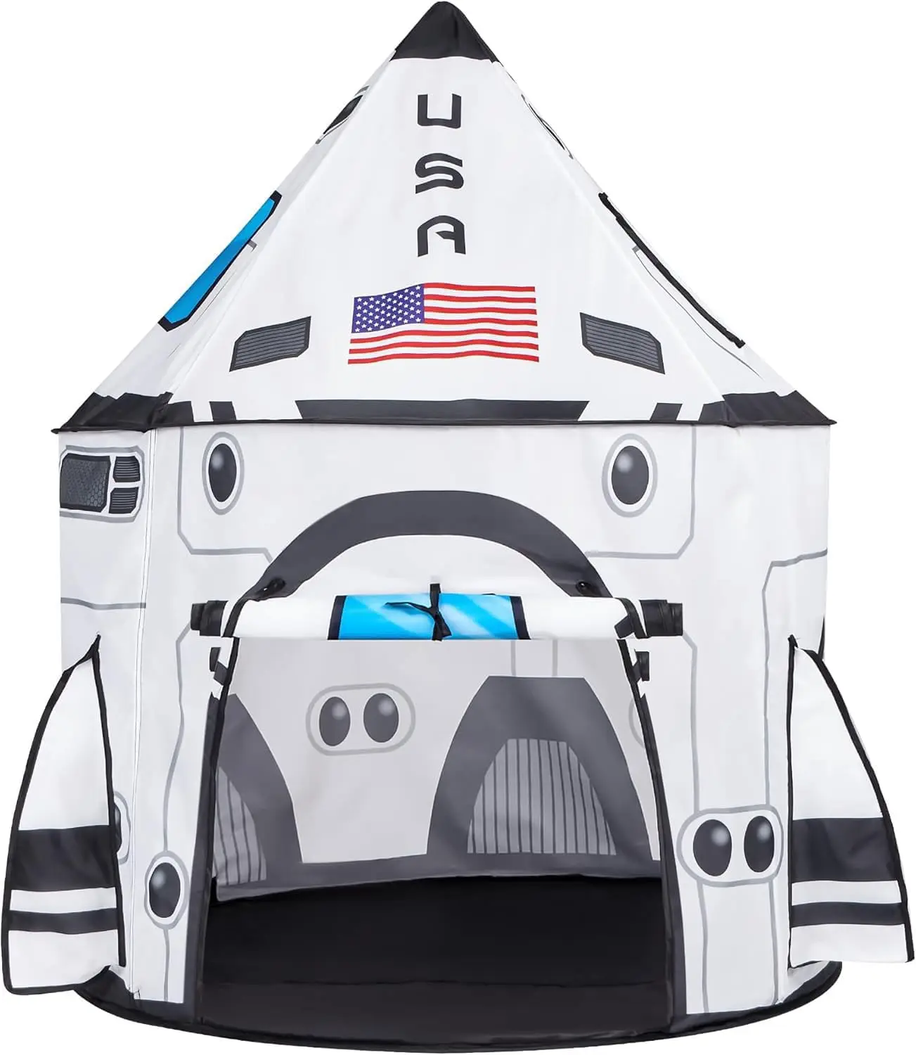JOYFY Tenda da gioco per nave a razzo Tenda da gioco pop-up per bambini Set di tende da gioco per astronave per interni ed esterni