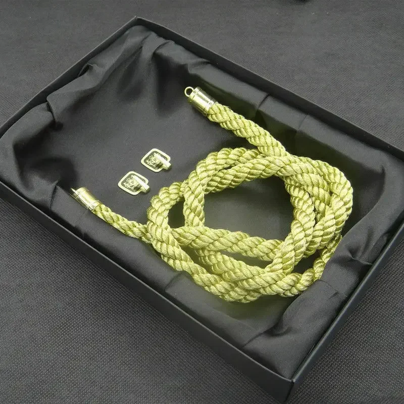 JDM Fusa Black Kiku Silver Rope Charm