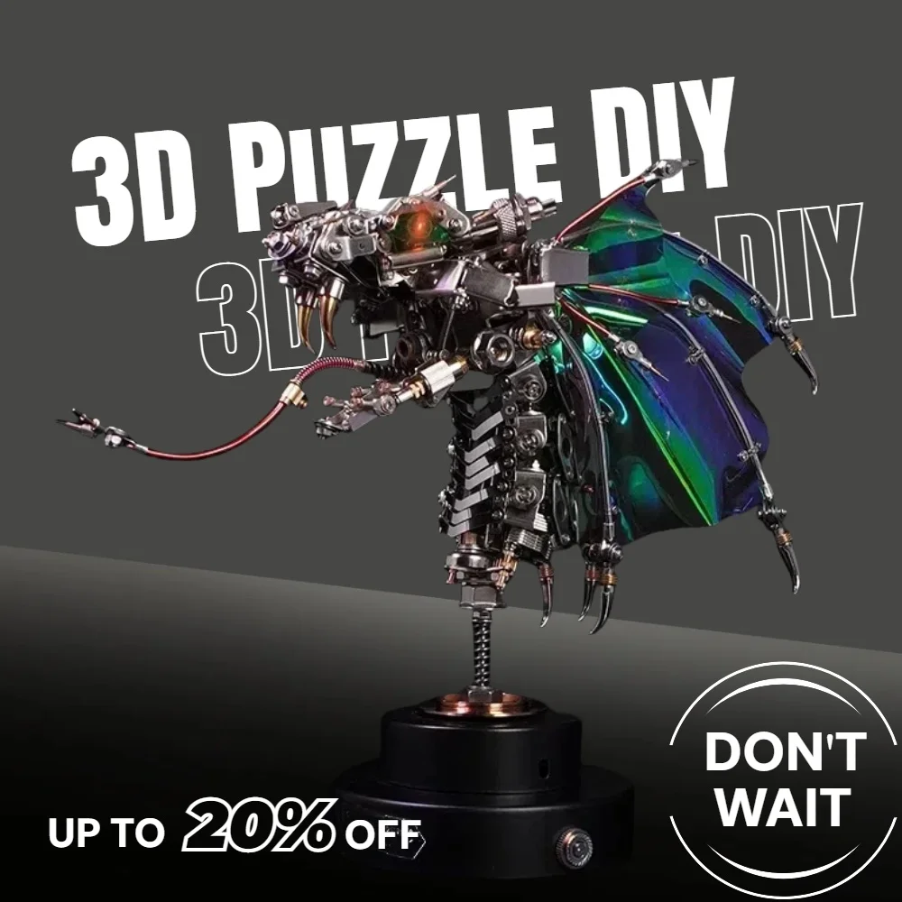 

835PCS Chinese zodiac snake head metal assembly model DIY handmade 3D puzzle high difficulty precision toy gift