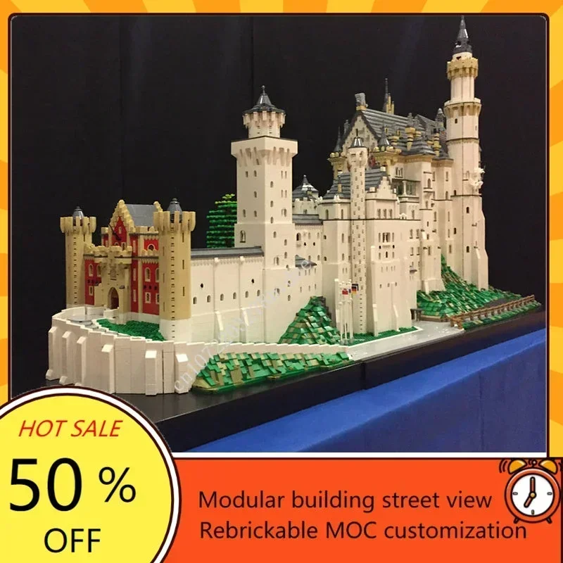 Neuschwanstein Castle Modular MOC Creative street view Model Building Blocks Architecture DIY Education Assembly Model Toys Gift